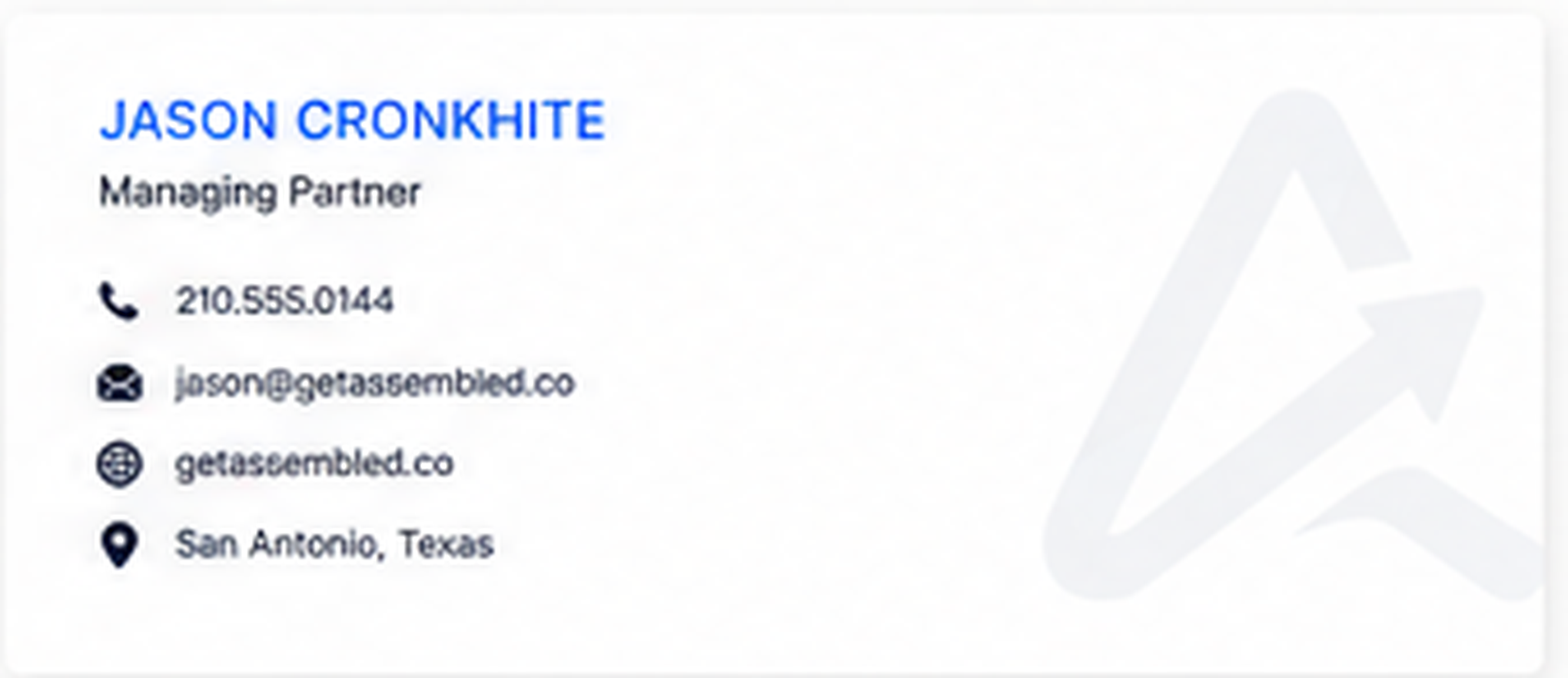 Assembled logo — Business card — back